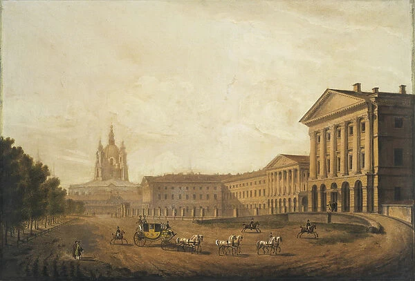 View of the Smolny Institute for Noble Maidens in Saint Petersburg, Mid 1820s. Artist: Beggrov, Karl Petrovich (1799-1875)