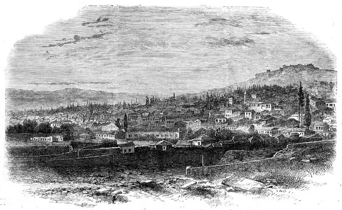 Framed Print : View of Smyrna from the west - Turkish Quarter, 1862. Creator: Unknown Framed Print : View of Smyrna from the west - Turkish Quarter, 1862. Creator: Unknown