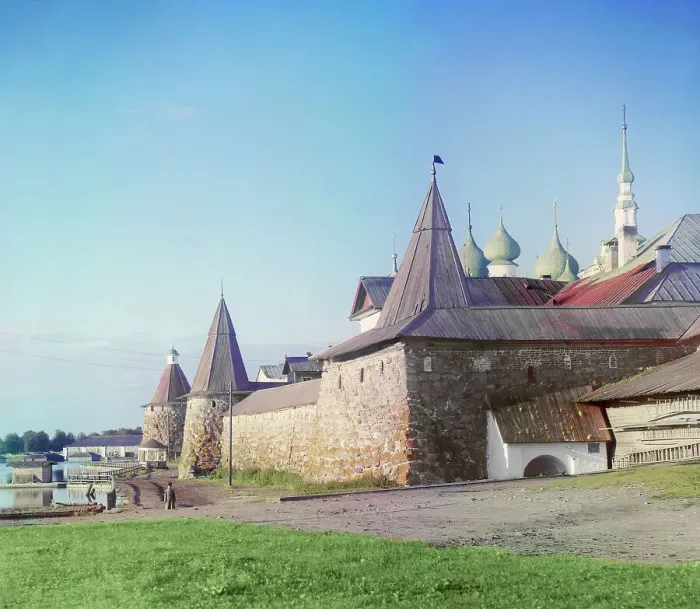 Framed Print : View of the Solovetsky Monastery from land, Solovetski Islands, 1915. Creator: Sergey Mikhaylovich Prokudin-Gorsky Framed Print : View of the Solovetsky Monastery from land, Solovetski Islands, 1915. Creator: Sergey Mikhaylovich Prokudin-Gorsky