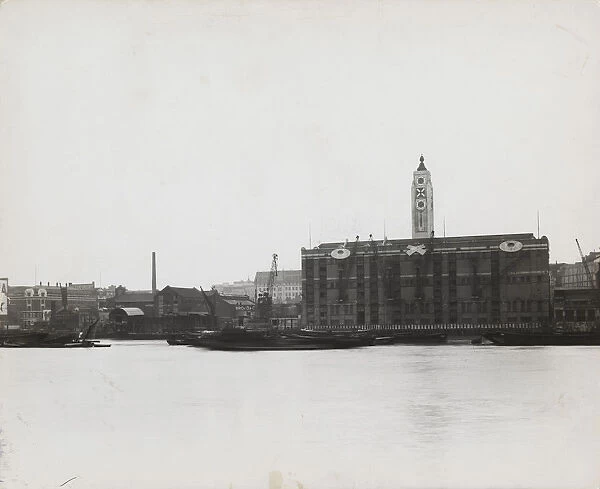 View of the South Bank between Blackfriars and Waterloo showing the Oxo Tower, London, 1935