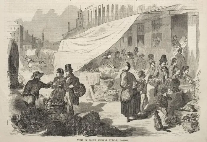 Framed Print : View in South Market Street, Boston, 1857. Creator: Winslow Homer (American, 1836-1910) Framed Print : View in South Market Street, Boston, 1857. Creator: Winslow Homer (American, 1836-1910)