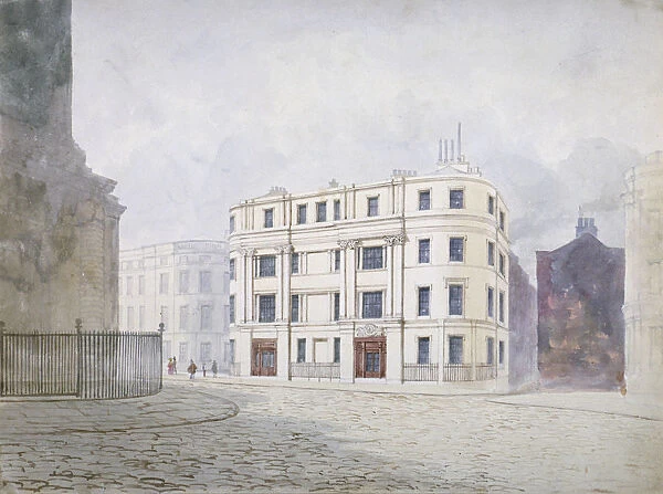 View to the south at the west end of King William Street, City of London, 1850. Artist