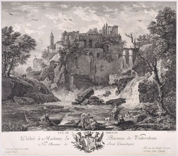 Framed Print : View of Spoleto, ca. 1770. Creator: Pietro Antonio Martini Framed Print : View of Spoleto, ca. 1770. Creator: Pietro Antonio Martini