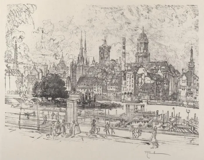 Framed Print : View on the Spree, Berlin, 1921. Creator: Joseph Pennell Framed Print : View on the Spree, Berlin, 1921. Creator: Joseph Pennell
