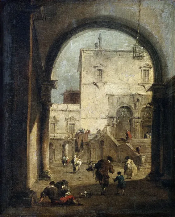 Framed Print : View of a Square and a Palace, between 1775 and 1780. Artist: Francesco Guardi Framed Print : View of a Square and a Palace, between 1775 and 1780. Artist: Francesco Guardi