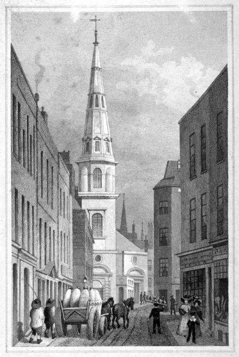 Framed Print : View of St Antholin from Watling Street, City of London, c1830 Framed Print : View of St Antholin from Watling Street, City of London, c1830