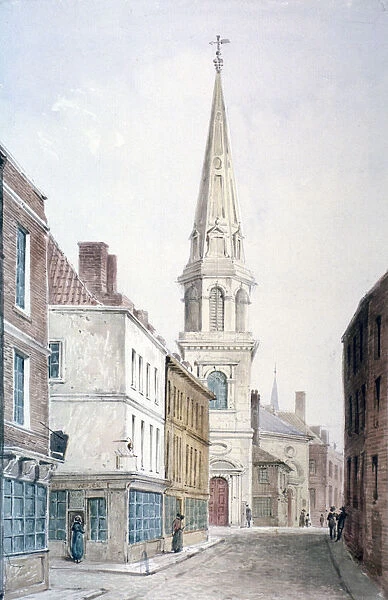 View of St Antholin from the west, City of London, c1850