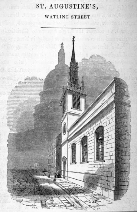 Framed Print : View of St Augstine, Watling Street, City of London, 1850. Artist: SW Framed Print : View of St Augstine, Watling Street, City of London, 1850. Artist: SW