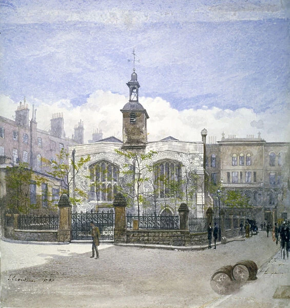 View of St Helens Church, Bishopsgate, City of London, 1883. Artist: John Crowther