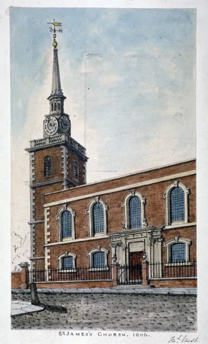 Framed Print : View of St Jamess Church, Piccadilly from Jermyn Street, London, 1806 Framed Print : View of St Jamess Church, Piccadilly from Jermyn Street, London, 1806