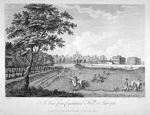 View of St Jamess Park from Constitution Hill, Westminster, London, 1735 (1779)