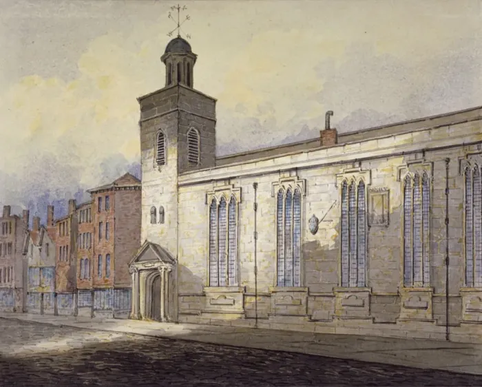 Framed Print : View of St Katherine Crees sundial, City of London, c1815. Artist: William Pearson Framed Print : View of St Katherine Crees sundial, City of London, c1815. Artist: William Pearson
