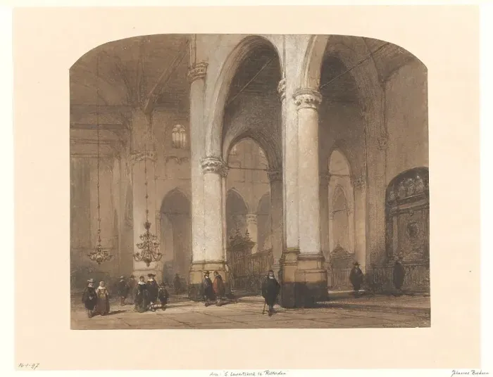 Framed Print : View in the St. Laurenskerk church in Rotterdam, 1827-1891. Creator: Johannes Bosboom Framed Print : View in the St. Laurenskerk church in Rotterdam, 1827-1891. Creator: Johannes Bosboom