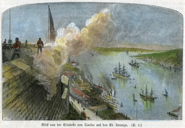 Framed Print : View over the St Lawrence River from the citadel of Quebec, Canada, c1875 Framed Print : View over the St Lawrence River from the citadel of Quebec, Canada, c1875