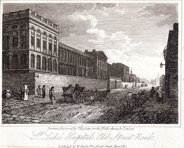View of St Lukes Hospital, Old Street, Finsbury, London, 1817. Artist: Thomas Higham