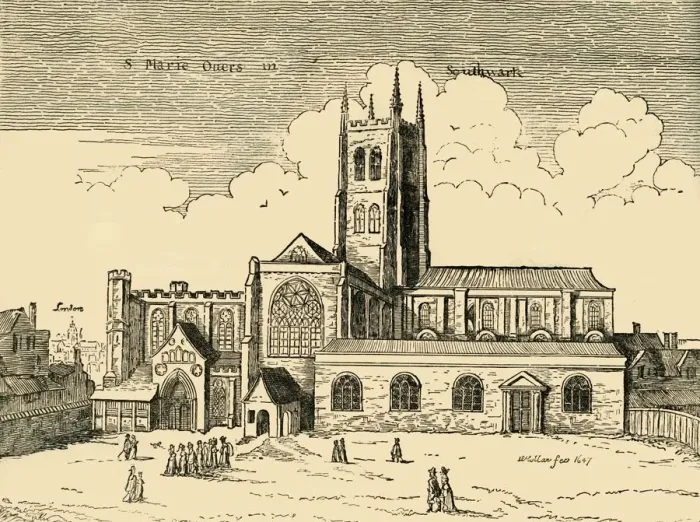Framed Print : View of St. Mary Overy, (c1878). Creator: Unknown Framed Print : View of St. Mary Overy, (c1878). Creator: Unknown