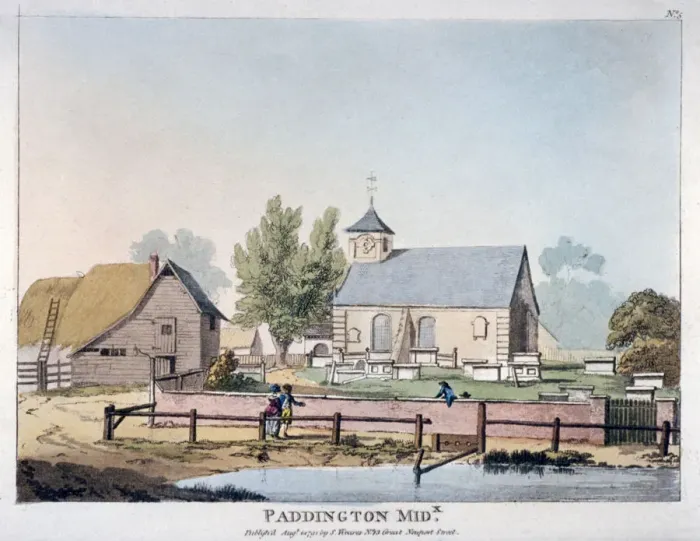 Framed Print : View of St Marys Church, Paddington, London, 1791. Artist Framed Print : View of St Marys Church, Paddington, London, 1791. Artist