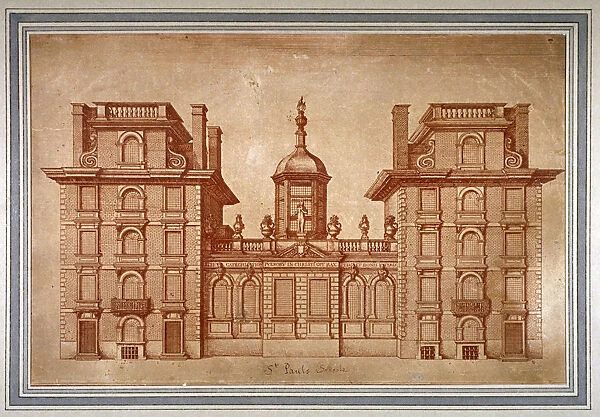 View of St Pauls School, City of London, c1670