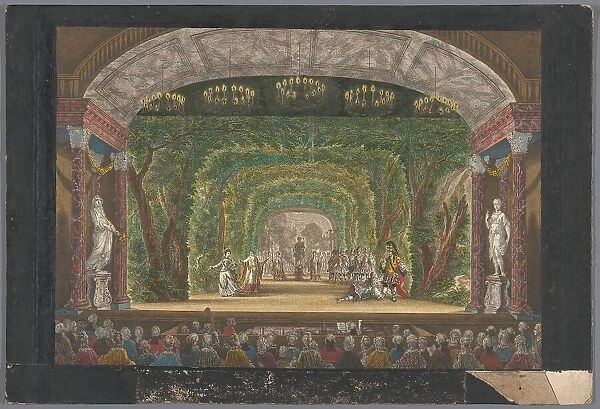 View of the stage of the Schouwburg in Amsterdam with a performance for Willem V... 1768-1799. Creator: Anon