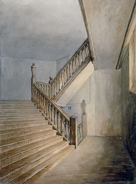 View of a staircase in Winchester House, Winchester Place, London, c1830