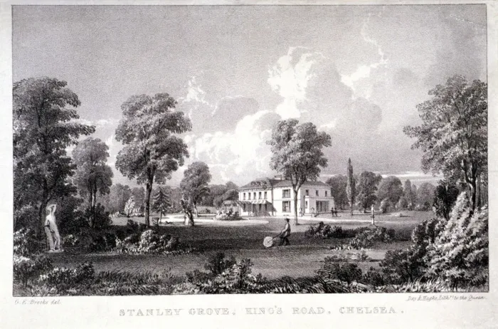Framed Print : View of Stanley Grove, Kings Road, Chelsea, London, c1825. Artist: Louis Haghe Framed Print : View of Stanley Grove, Kings Road, Chelsea, London, c1825. Artist: Louis Haghe