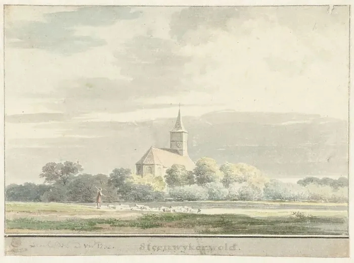 Framed Print : View of Steenwijkerwold, 1732. Creator: Cornelis Pronk Framed Print : View of Steenwijkerwold, 1732. Creator: Cornelis Pronk