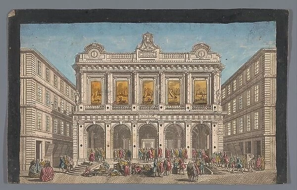 View of the Stock Exchange in Lyon, 1745-1775. Creator: Anon