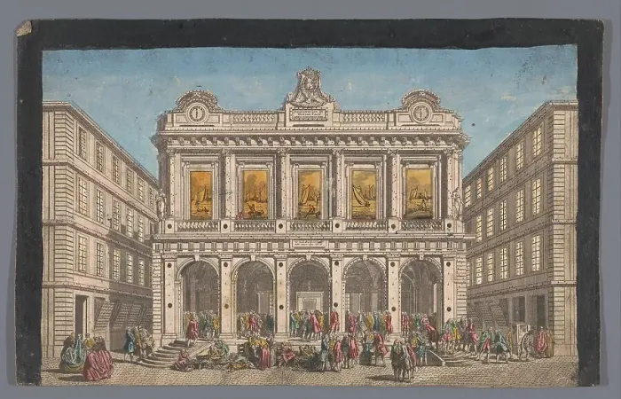 Framed Print : View of the Stock Exchange in Lyon, 1745-1775. Creator: Anon Framed Print : View of the Stock Exchange in Lyon, 1745-1775. Creator: Anon