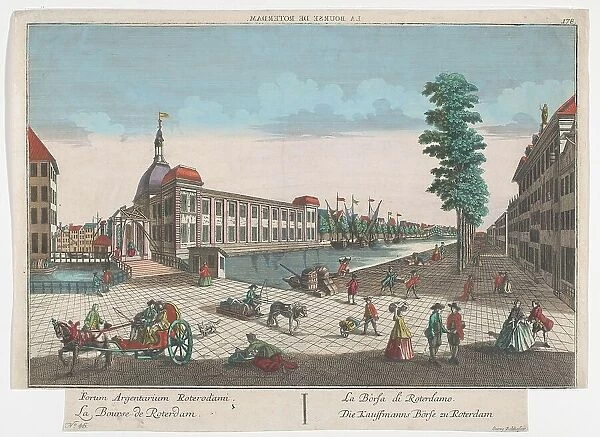View of the Stock Exchange in Rotterdam, 1742-1801. Creator: Anon
