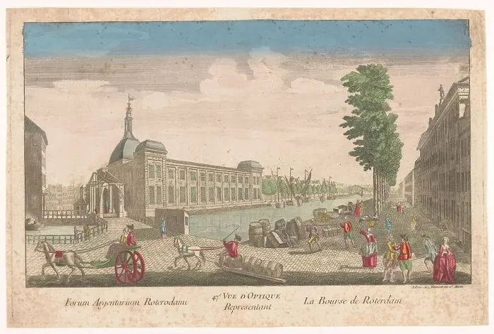 Framed Print : View of the Stock Exchange in Rotterdam, 1745-1775. Creator: Jean-Francois Daumont Framed Print : View of the Stock Exchange in Rotterdam, 1745-1775. Creator: Jean-Francois Daumont