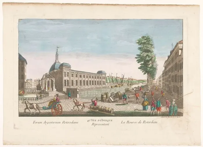 Framed Print : View of the Stock Exchange in Rotterdam, 1745-1775. Creator: Jean-Francois Daumont Framed Print : View of the Stock Exchange in Rotterdam, 1745-1775. Creator: Jean-Francois Daumont