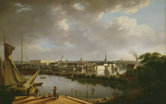 Framed Print : View of Stockholm, 1824. Creator: Thomas Fearnley Framed Print : View of Stockholm, 1824. Creator: Thomas Fearnley