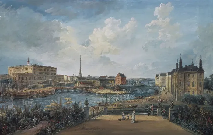 Framed Print : View of Stockholm, c18th century. Creator: Elias Martin Framed Print : View of Stockholm, c18th century. Creator: Elias Martin