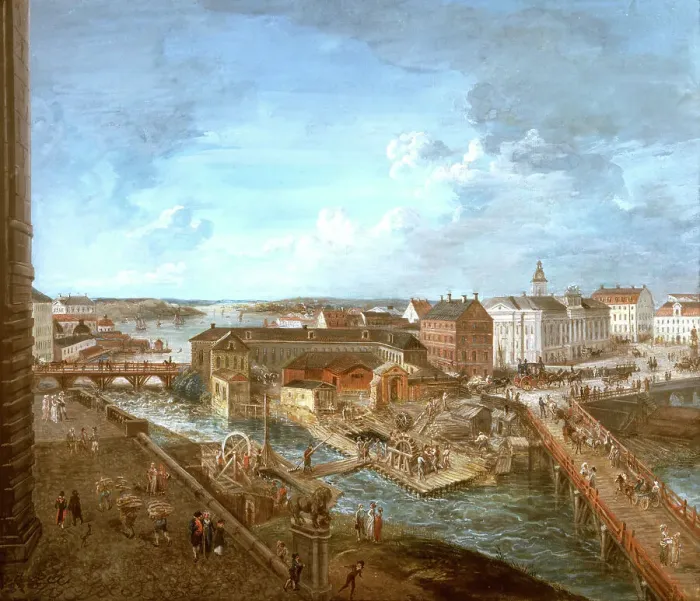 Framed Print : View of Stockholm, c18th century. Creator: Elias Martin Framed Print : View of Stockholm, c18th century. Creator: Elias Martin