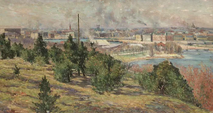 Framed Print : View of Stockholm from Skansen, 1889. Creator: Karl Nordström Framed Print : View of Stockholm from Skansen, 1889. Creator: Karl Nordström