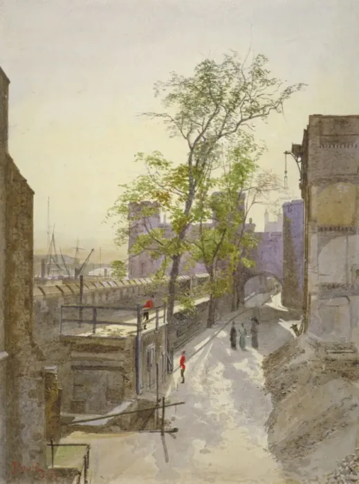 Framed Print : View of store rooms looking west from Cradle Tower, Tower of London, Stepney, London, 1883