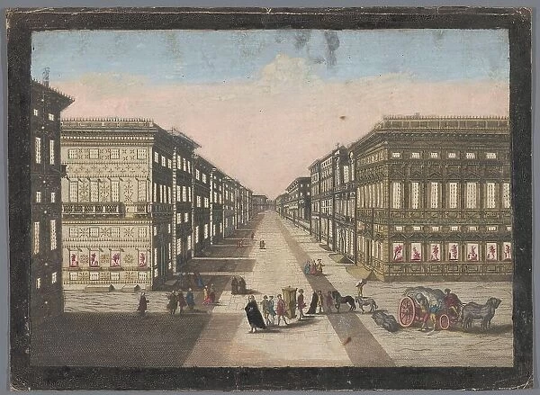 View of the Strada Nuova in Genoa, 1700-1799. Creator: Unknown