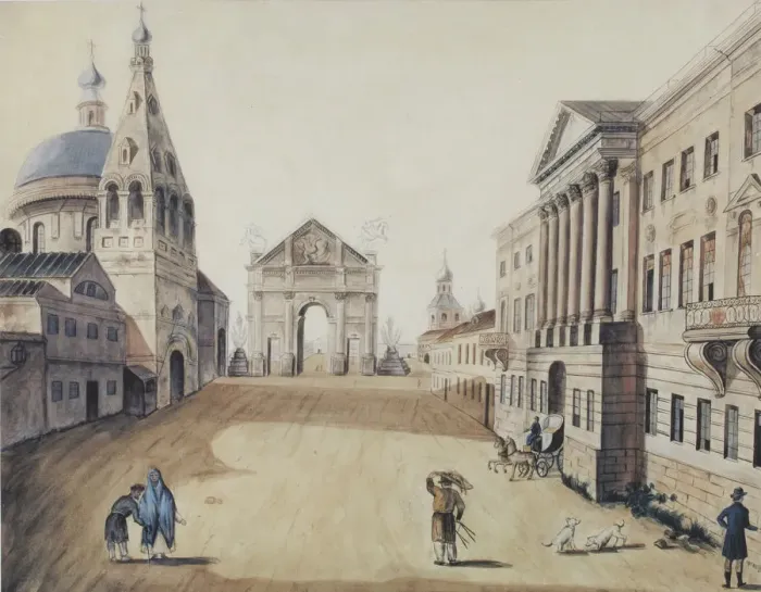 Framed Print : View of the Strastnaya Square in Moscow, Early 1800s Framed Print : View of the Strastnaya Square in Moscow, Early 1800s
