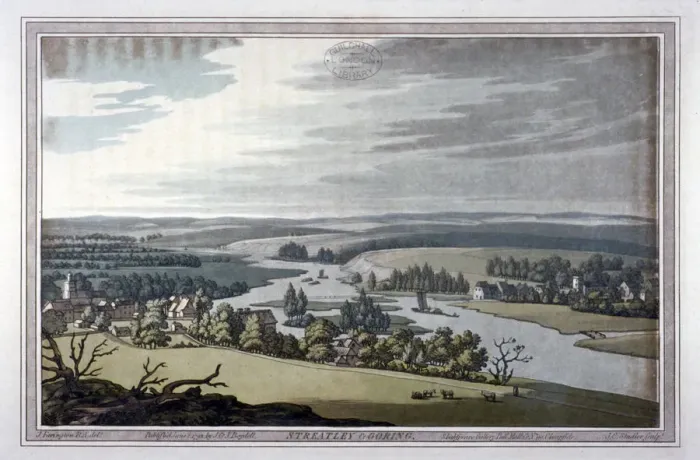 Framed Print : View of Streatley and Goring in Berkshire and Oxfordshire, 1793 Framed Print : View of Streatley and Goring in Berkshire and Oxfordshire, 1793