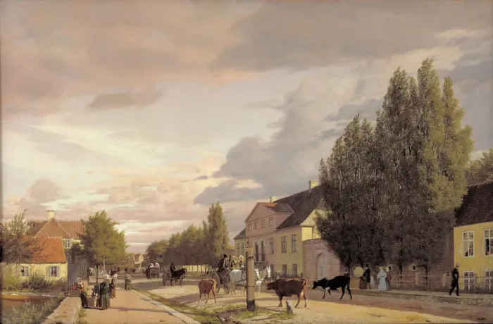 Framed Print : View of a Street in Osterbro outside Copenhagen. Morning Light, 1836. Artist: Kobke, Christen Schiellerup (1810-1848) Framed Print : View of a Street in Osterbro outside Copenhagen. Morning Light, 1836. Artist: Kobke, Christen Schiellerup (1810-1848)