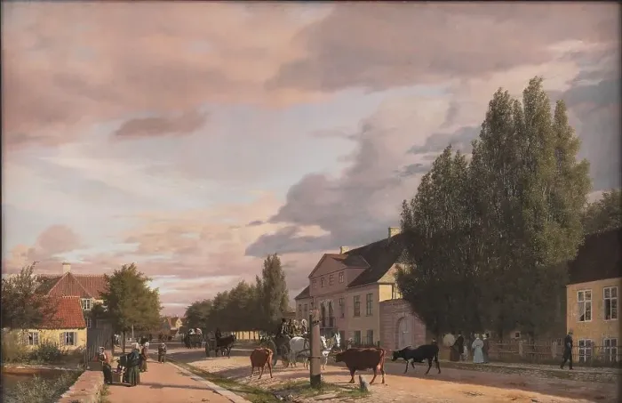 Framed Print : View of a Street in osterbro outside Copenhagen - Morning Light, 1836. Creator: Christen Købke Framed Print : View of a Street in osterbro outside Copenhagen - Morning Light, 1836. Creator: Christen Købke