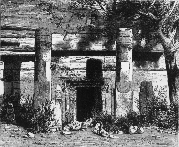 Framed Print : View of the Subterranean Temple of Mahadeva, Oudghiry, c1891. Creator: James Grant Framed Print : View of the Subterranean Temple of Mahadeva, Oudghiry, c1891. Creator: James Grant