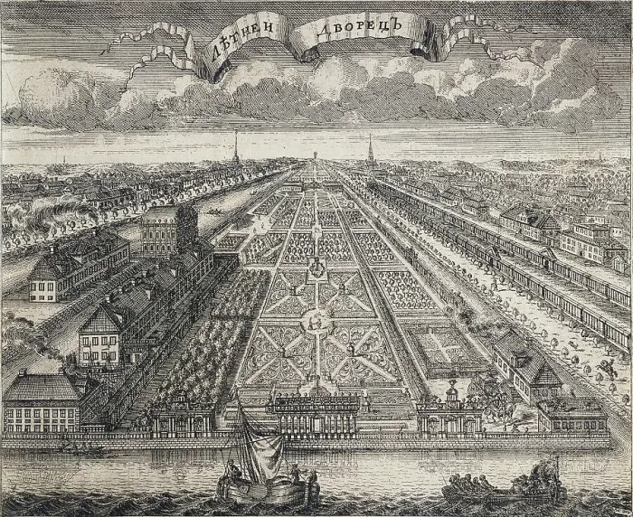 Framed Print : View of the Summer Gardens from the Neva River, 1717. Artist: Zubov, Alexei Fyodorovich (1682-after 1750) Framed Print : View of the Summer Gardens from the Neva River, 1717. Artist: Zubov, Alexei Fyodorovich (1682-after 1750)