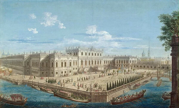 View of the Summer Palace of Empress Elizabeth at the Fontanka River in St. Petersburg, 1753