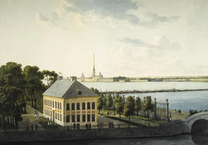 Framed Print : View of the Summer Palace of Peter I, 1809. Artist: Martynov, Andrei Yefimovich (1768-1826) Framed Print : View of the Summer Palace of Peter I, 1809. Artist: Martynov, Andrei Yefimovich (1768-1826)