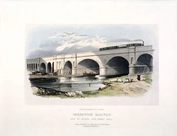 Framed Print : View of the Surrey Canal, Deptford, London, c1840 Framed Print : View of the Surrey Canal, Deptford, London, c1840