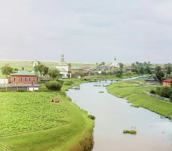 View of Suzdal along the Kamenka River, 1912. Creator: Sergey Mikhaylovich Prokudin-Gorsky