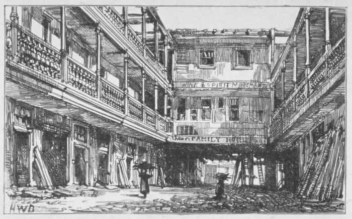 Framed Print : View of the Four Swans Inn, Bishopsgate, City of London, 1870 Framed Print : View of the Four Swans Inn, Bishopsgate, City of London, 1870