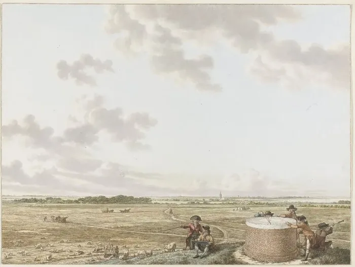 Framed Print : View of Table Mountain at Blaricum, with Craayloos Bosch on the left, c.1795. Creator: Jacob Cats Framed Print : View of Table Mountain at Blaricum, with Craayloos Bosch on the left, c.1795. Creator: Jacob Cats