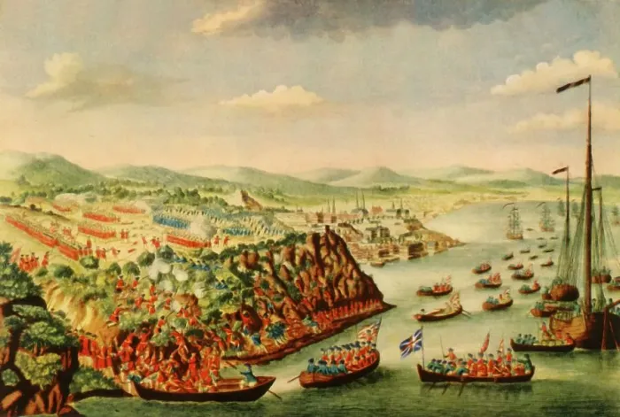 Framed Print : A View of the Taking of Quebec, September 13th 1759, (1941). Creator: Unknown Framed Print : A View of the Taking of Quebec, September 13th 1759, (1941). Creator: Unknown